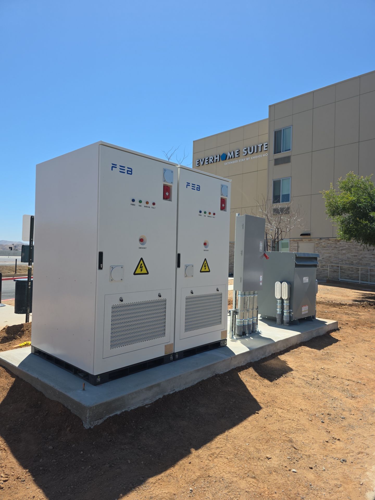 Commercial battery energy storage system container installed at a C&I facility