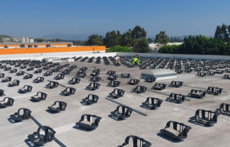 Ballast mount solar system ready for panel installation, Pacific Western Sales — National Energy Installers